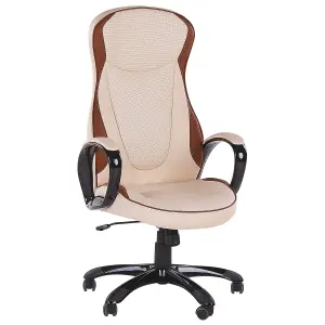 Executive Chair Faux Leather Beige FELICITY