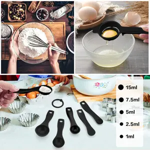 15 Pieces Set, Silicone Spatulas Kitchen Utensils For Cooking Baking Mixing, Non Stick & Heat Resistant Rubber Kitchen Tools With Holder, Healthy & One Piece Design, Black Black