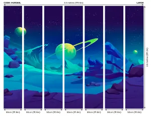 Origin Murals Space Landscape Blue Matt Smooth Paste the Wall Mural 350cm Wide X 280cm High