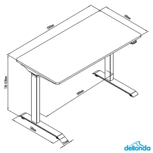 Versatile 1200 x 600mm Electric Standing Desk in Black and Oak - Height Adjustable for Comfort and Productivity