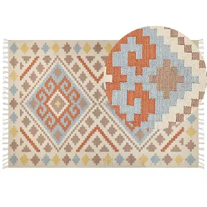 Cotton Kilim Area Rug 200 x 300 cm Multicolour ATAN