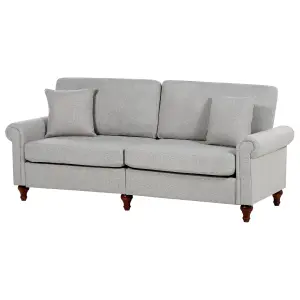 3 Seater Fabric Sofa Light Grey GINNERUP