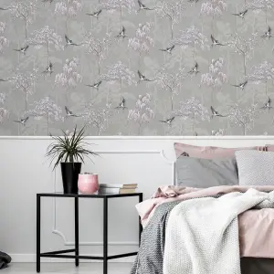 Arthouse Japanese Garden Grey Wallpaper