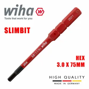 Wiha Slimbit Screwdriver SlimVario PZ SL PH Torx HEX 75mm 1000v VDE Electrician Hex 3mm 37147