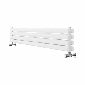 Right Radiators 1600x236 mm Horizontal Vertical Oval Column Radiator Double Panel Rads White