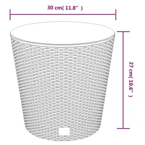 Berkfield Planter with Removable Inner White 15 / 15.3 L PP Rattan