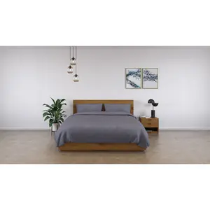 100% Bamboo Bedding Set Dark Grey / King Duvet Cover + 3 Additional Pieces