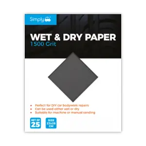 Simply 1500 Grit Wet and Dry Sand Paper 25 Pack