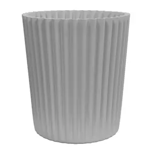 simpa 2PC XL Grey Wave Plastic Planters.