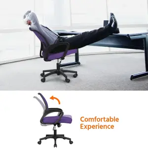 Yaheetech Ergonomic Mid-back Mesh Office Chair - Purple