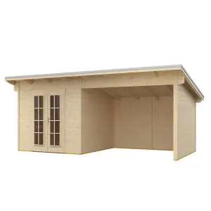 19 x 10 Oasis Log Cabin and Entertainment Area (28mm Wall Thickness)