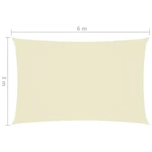 Berkfield Sunshade Sail Oxford Fabric Rectangular 3x6 m Cream