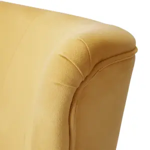 Zorita Yellow Velvet effect Occasional chair (H)830mm (W)650mm (D)71.5mm