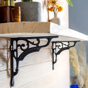 Hammer & Tongs - Ornate Iron Shelf Bracket - D200mm - Raw