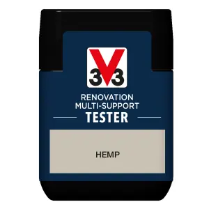 V33 Renovation Hemp Satinwood Multi-surface paint, 50ml Tester pot