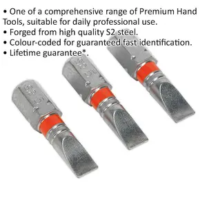 3 PACK 25mm Slotted 5mm Colour-Coded Power Tool Bits - S2 Steel Dill Bit