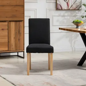 Maiolo Fabric Dining Chairs - Set of 2 - Black