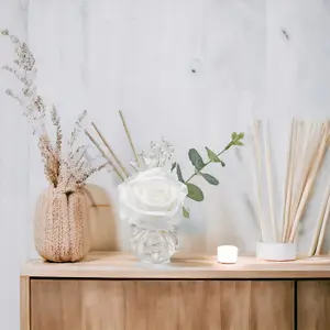 Blush Suede Scented Diffuser with an Artificial Rose. 100ml