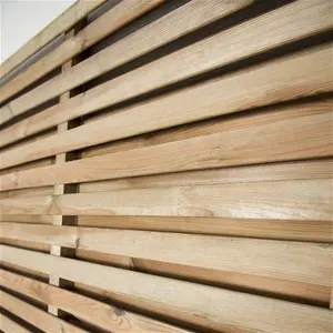 Forest Garden 6' X 6' Contemporary Double Slatted Fence Panel