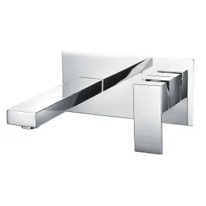 Nes Home Brayton Square Wall Mounted Basin Mixer Faucet Tap