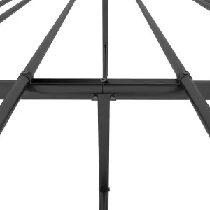 Berkfield Metal Bed Frame with Headboard Black 140x190 cm