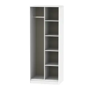 Fuji Open Wardrobe in Grey Matt & White (Ready Assembled)