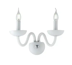 Luminosa ALFIERE Twin 2 Light Candle Wall Light White 37x26x23cm