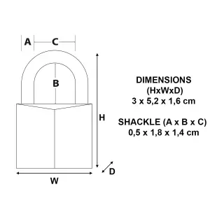 Master Lock Aluminium Open shackle Padlock (W)30mm