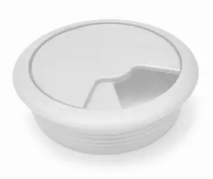 Round Plastic Grommet For Desk Table Cable Tidy Wire Cover 60 mm White