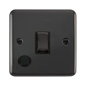 Curved Black Nickel 1 Gang 20A Ingot DP Switch With Flex - Black Trim - SE Home