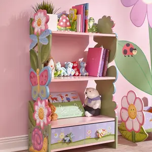 Fantasy Fields Magic Garden 3-Tier Wooden Bookcase and Storage Drawers, Multi