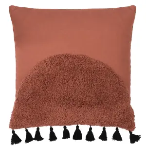 furn. Radiance Tufted Cotton Tasselled Feather Filled Cushion