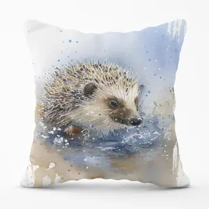 Hedgehog Watercolour Outdoor Cushion 45cm x 45cm