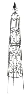 Garden Obelisk Plant Climbing Support Frame Vintage Black 1600mm