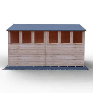 Shire Overlap 12x8 Double Door Shed with Windows