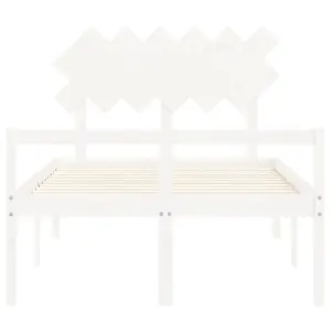 Berkfield Bed Frame with Headboard White 120x200 cm Solid Wood