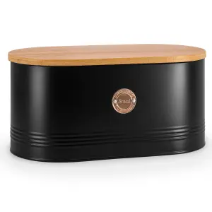 EHC Bread Bins for Kitchen, Bread Box with lid, Kitchen Storage Bin, Bread Container, Black, 34 x 18 x 16 cm