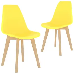 Berkfield Dining Chairs 2 pcs Yellow Plastic