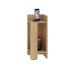 Lochlan Modern Compact Nightstand Bedside Table 25 x 27 x 60cm  Bedroom Furniture Oak / Right Orientation