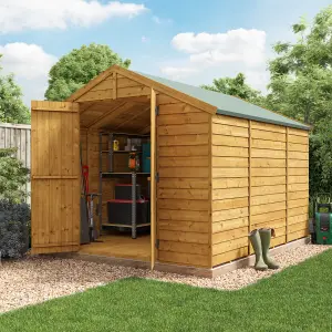 BillyOh Keeper Overlap Apex Wooden Shed - Pressure Treated - 10x8 - Windowless