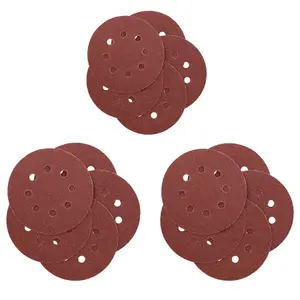 125mm 5" Hook And Loop Sanding Sander Abrasive DA Discs Coarse 60 Grit 15pc