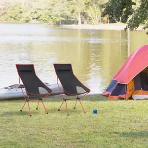 Massapequa Folding Camping Chair Red