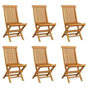 Berkfield Folding Garden Chairs 6 pcs Solid Teak Wood