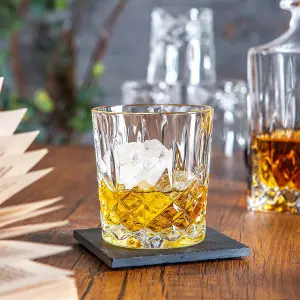 RCR Crystal - Orchestra Cut Glass DOF Double Old Fashioned Whiskey Glasses Tumblers Set - 340ml - Pack of 6