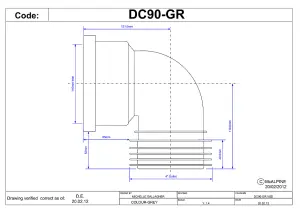 McAlpine DC90-GR Grey 4"/110mm 90 degree Drain Connector with Boss