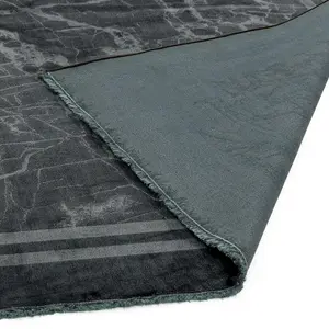 Grey Border Luxurious Modern Abstract Bordered Easy to clean Rug for Dining Room Bed Room and Living Room-200cm X 290cm