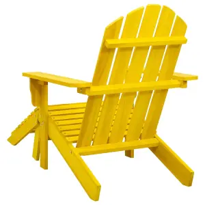 Berkfield Garden Adirondack Chair with Ottoman Solid Fir Wood Yellow