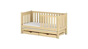 Classic Pine Kaja Single Bed with Trundle, Storage and Bonnell Mattresses (H)860mm (W)1980mm (D)970mm, Multi-Functional