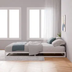 Dekker Minimal Metal Bed Frame - 15 cm High White / European Single (90 x 200 cm)