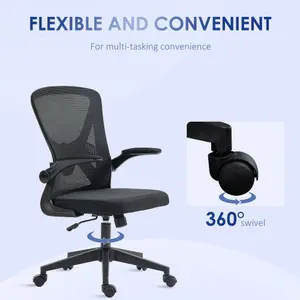 Vinsetto Mesh Office Chair Computer Chair with Lumbar Support, Swivel Wheels